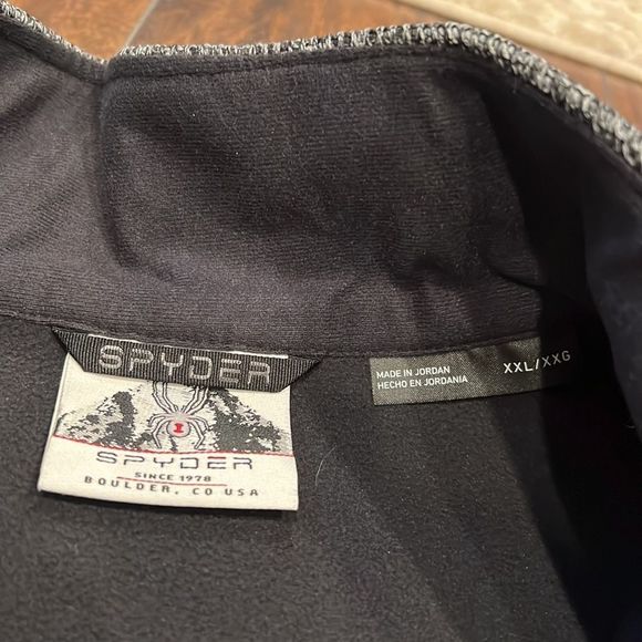 Spyder Men's Size XXLarge Grey & Black Knit Quarter Zip Pullover Sweater Jacket - Picture 6 of 10